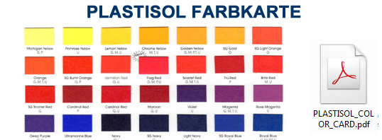 PLASTISOL Farbkarte