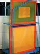   Two-storey screen rack, movable  